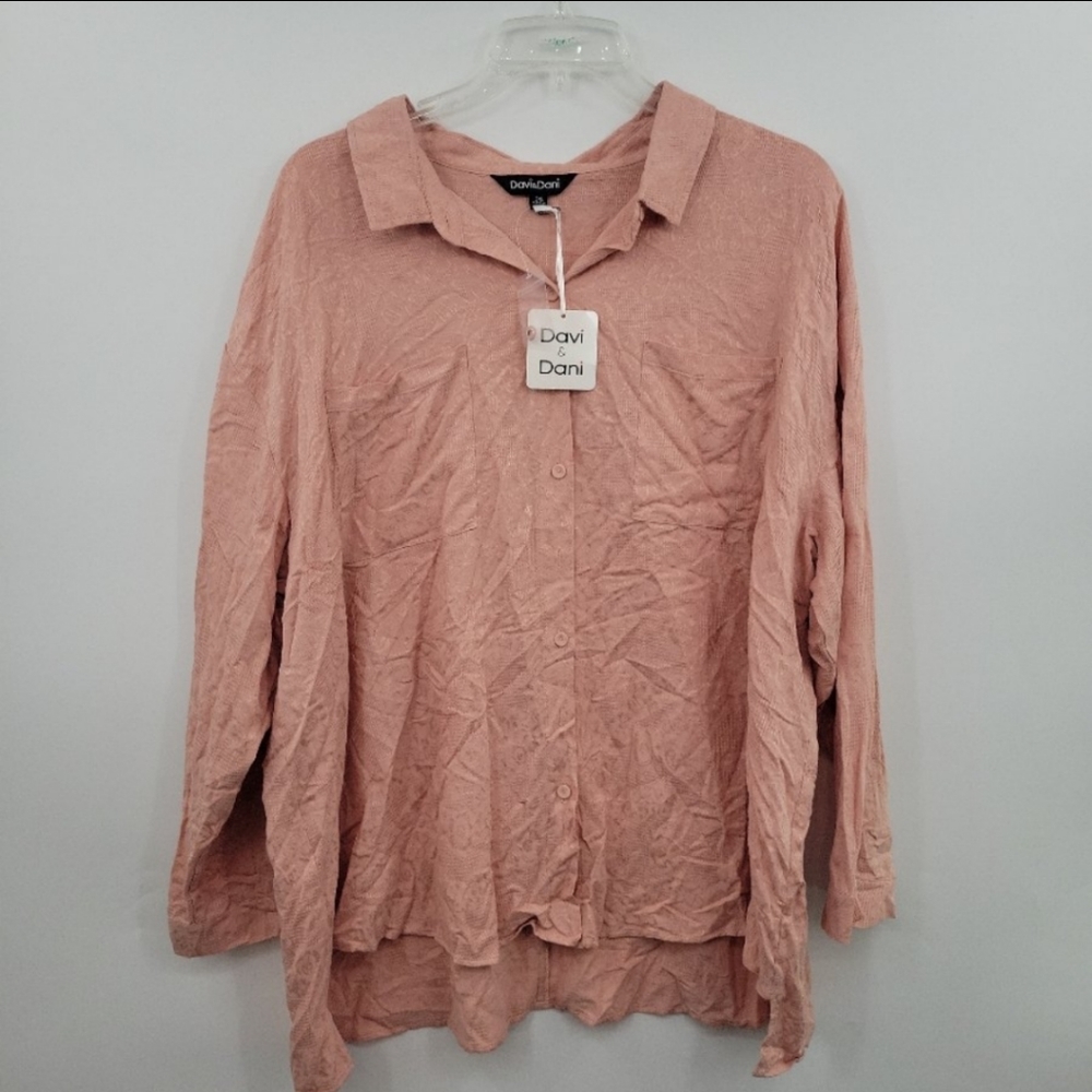 Davi & Dani blouse, NWT 3XL light pink